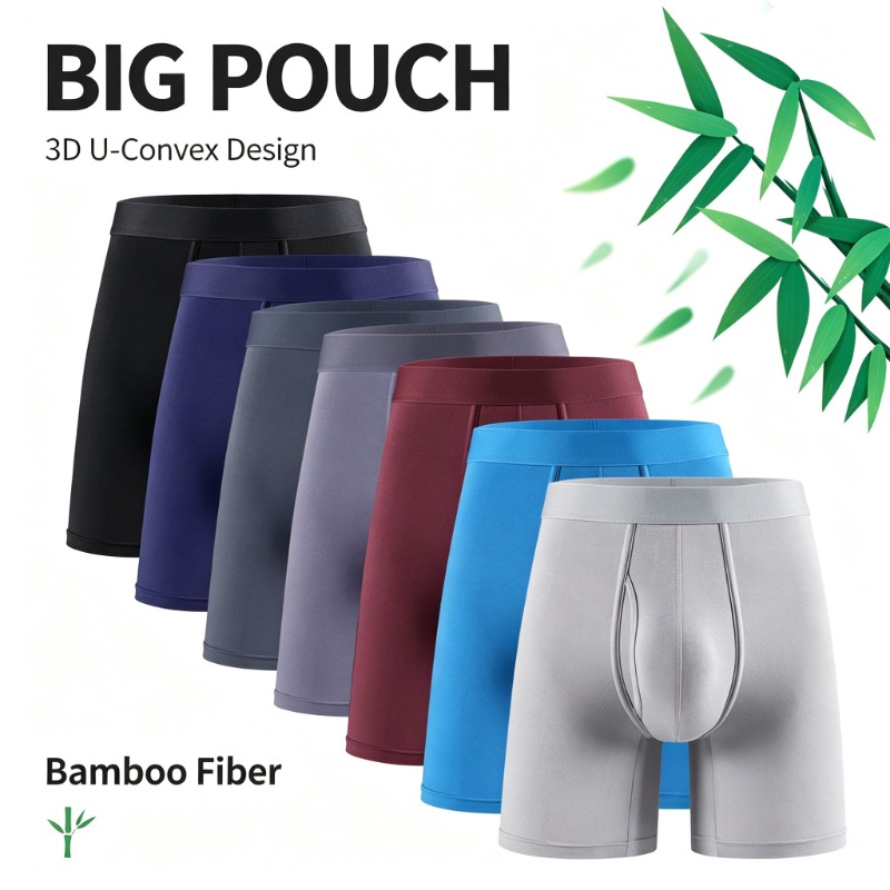 Bamboo Fiber Trunk - Men Bamboo Fiber Boxer Briefs Breathable