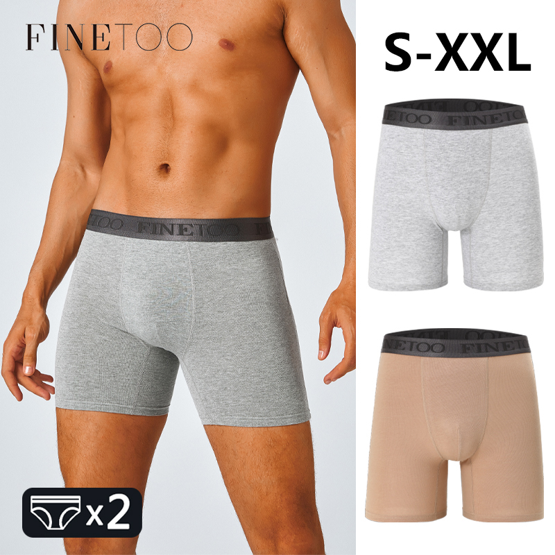 2pcs Cotton Long Boxers For Me - Boxer Brief Pack Cotton review and price
